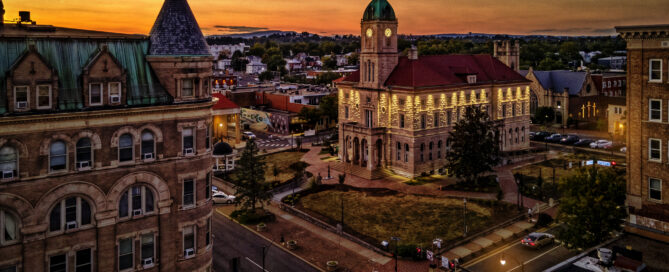 Harrisonburg Court Square at Night