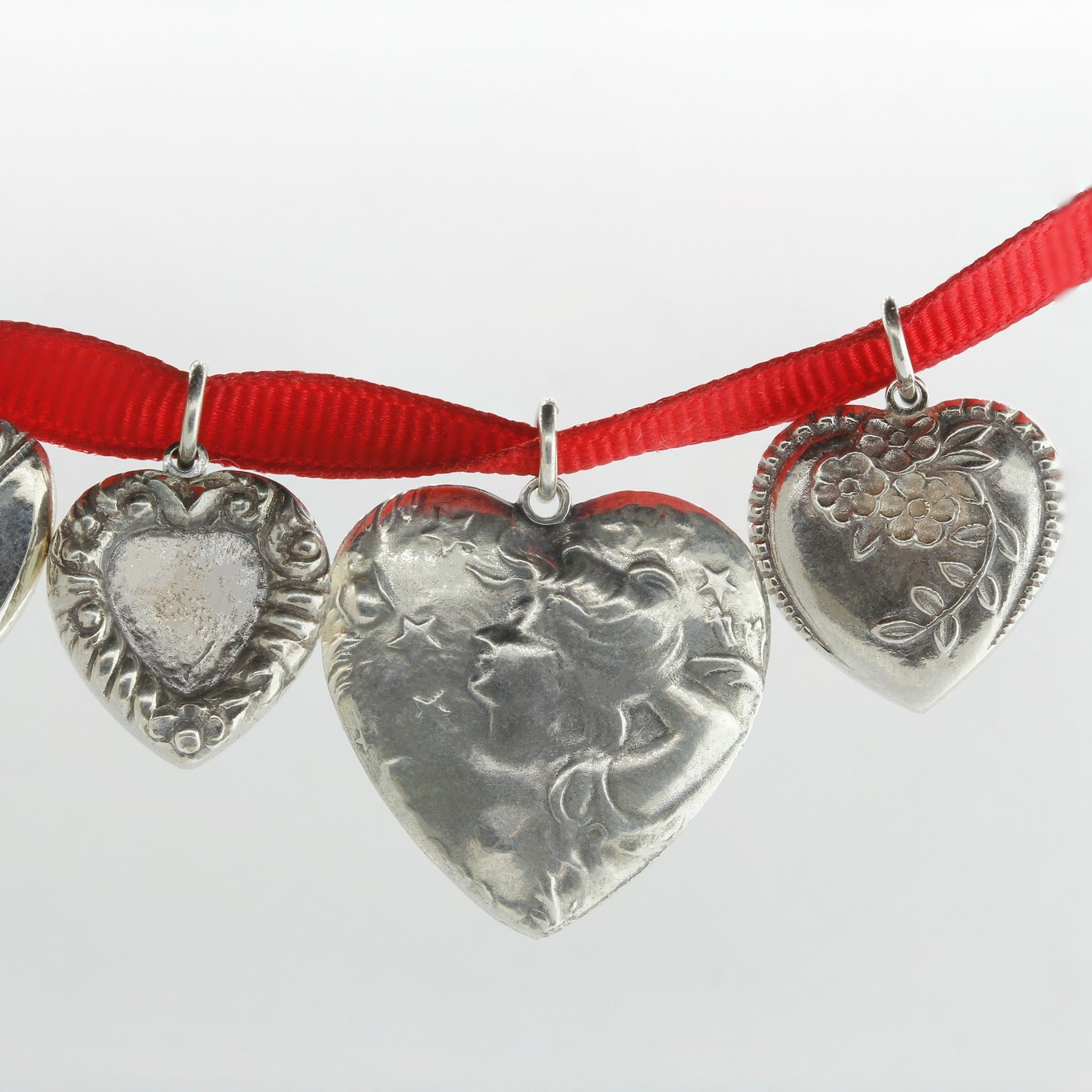 Silver heart-shaped jewelry