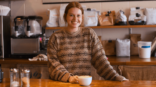 Woman with a cup of coffee