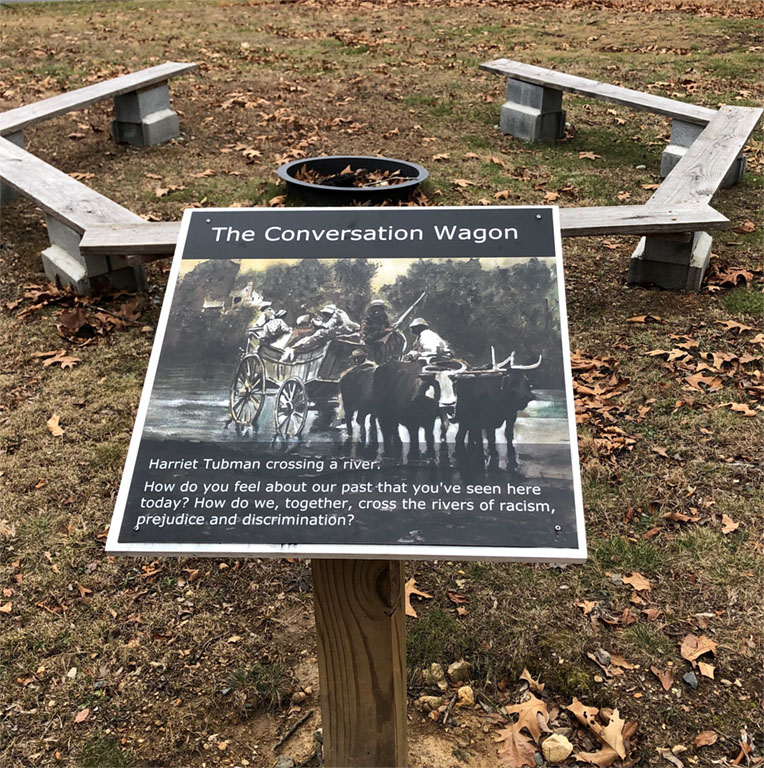 Harriet Tubman centers the conversation Wagon sign