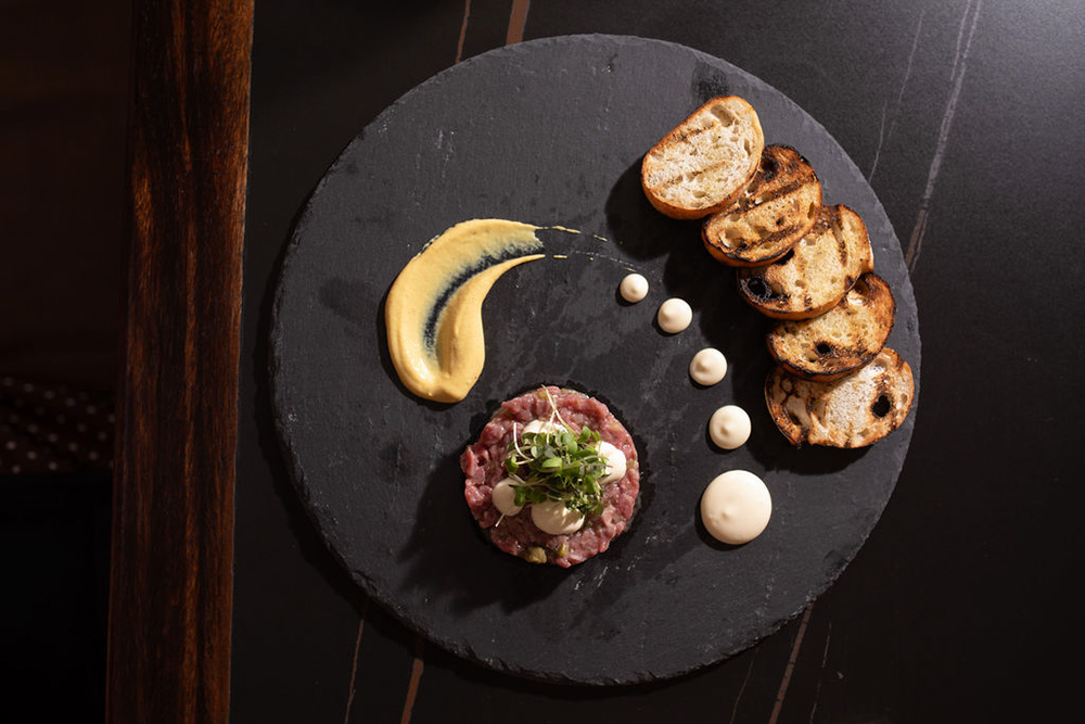 Beef tartare dish plated with elegance