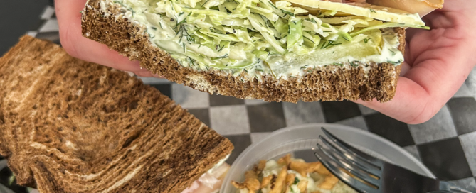 inside of a large sandwich