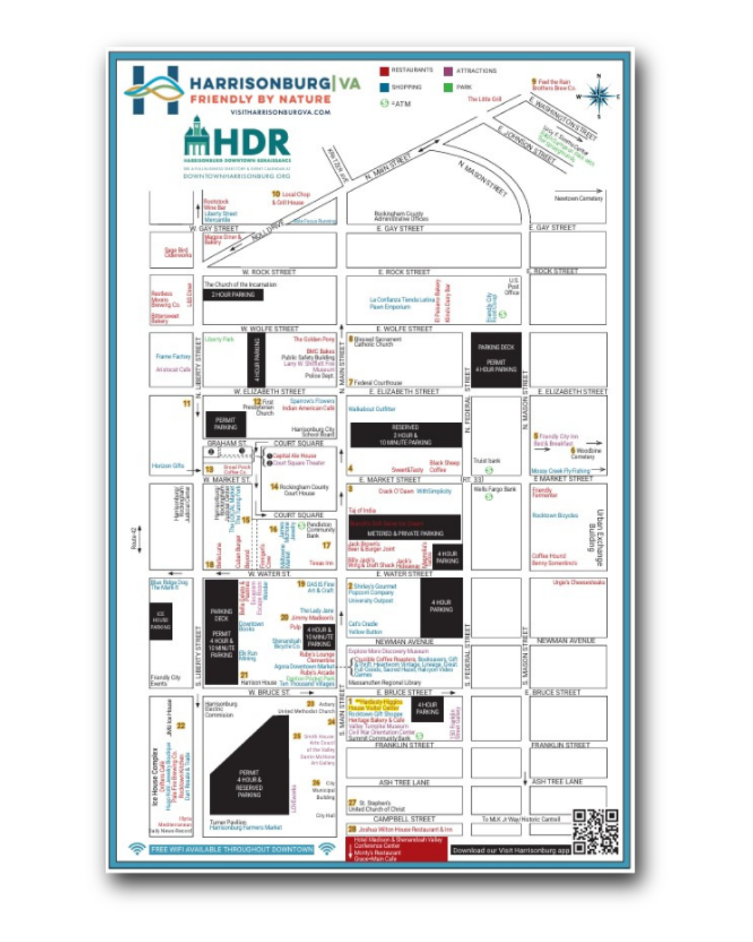 Map of Downtown Harrisonburg