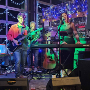 Band performing at a brewery