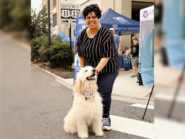 Major of Harrisonburg pictured with the dog mayor